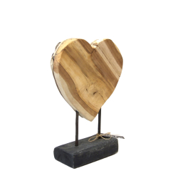 Serce z kawałków drewna stojąca 30cm